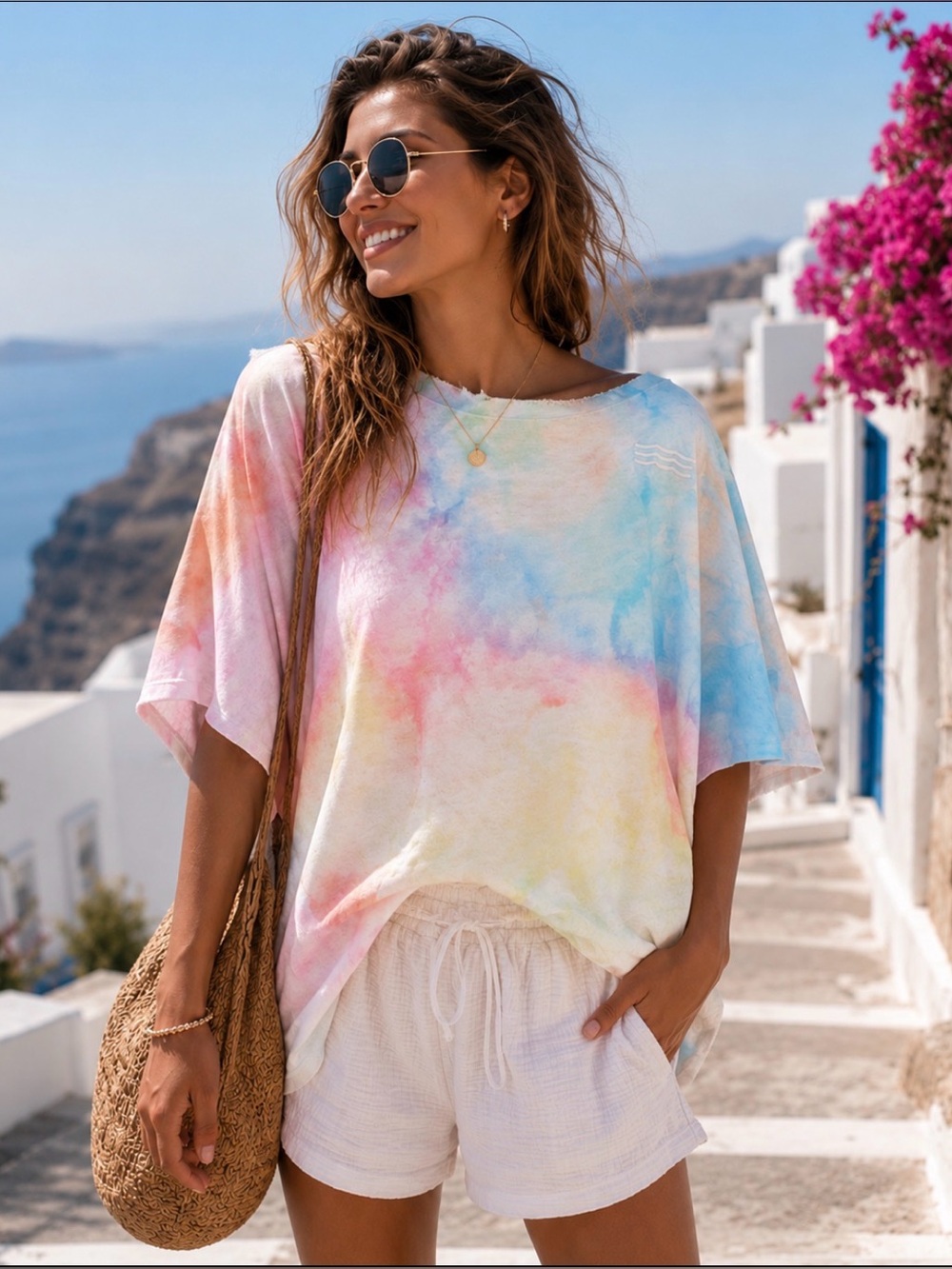SOL ANGELES Watercolor Slouch Pullover
